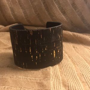 Wood & Gold Cuff Bracelet